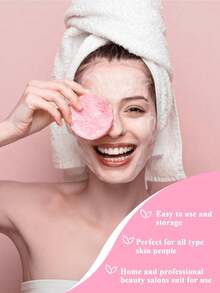 36/1pc Compressed Facial Sponge, Professional Makeup Artist Cleansing Sponge, Compressed Makeup Sponge, Round Face Washing Sponge, Compressed Exfoliating Makeup Remover Sponge (Pink), Valentine's Day Gift, Christmas Gift - Multicolor - View 6