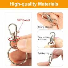 Stainless Steel Rotating Quick Release Keychain Split Ring Chain Bulk Pack, DIY Metal Keychain Making Kit, DIY Keychain Bag Pendant Handmade Materials - Medium Keychain Set - View 6