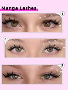 100pcs Cluster Lashes Natural Look Cosplay Manga Eyelashes Extensions Natural Long Synthetic Faux Mink Volume Wispy Synthetic Faux Mink Eye Lashes Cils For Home Party, Halloween,Valentine's Day, Traveling, Festivals Makeup,Christmas - D - 查看 7