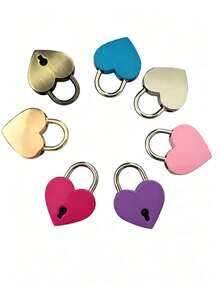 1/2pcs Premium Alloy Mini Heart Lock, Anti-Rust Anti-Theft Metal Padlock, Creative Beautiful Decorative Heart-Shaped Lock - High-Quality Alloy Material, Durable And Wear-Resistant, Electroplated Anti-Corrosion, Mini Easy To Carry, Suitable For Room Cabinet Door Lock Protection, Luggage Bag Anti-Theft, Diary Protection. Exquisite Anti-Rust Personalized Blue Lock, Compact Anti-Theft Auxiliary Door Lock, Beautiful Decoration For Cabinet Storage, Practical Lock Protection Cabinet Storage Accessory - Multiple Styles - View 3