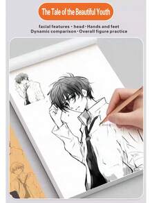 1pc 24-Page Manga Tracing Drawing Book, Anime Character Drawing Book, Art Book, Picture Book, Drawing Practice, Drawing Basics, Line Drawing, Self-Study Tutorial, Sketching Tracing Book,Enhancing Creativity, Beautifully Designed - A - View 7