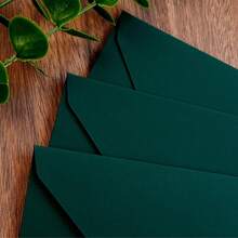 50pcs High-Quality Tactile Green Envelopes, Wedding Invitation Cards, Western Business Invitation Letters, Premium Touch, Halloween, Christmas, Party Decoration, Envelope Cardstock, High-Quality Envelopes, Friend Gift Cards, VIP Invitation Letters, Deep Green Envelopes - Dark Green - View 7