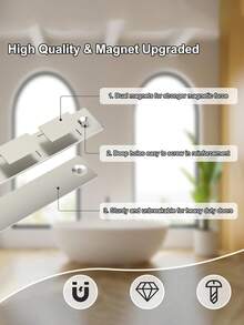 1/2/4 Pairs Extended Magnetic Door Catch, Drawer Magnets To Stay Closed, 30 LB Cabinet Door Magnets For Closures Wardrobe Cabinets Closet Closing - Multicolor - View 3