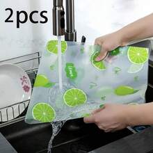 Premium Refrigerator Mat - Moisture-Proof, Non-Slip, Cuttable, Washable And Reusable, Made Of EVA Material, Fresh Lemon Design. Suitable For Refrigerator, Freezer, Drawer, Shoe Cabinet, Cupboard And Kitchen Decor. - Multicolor - View 16