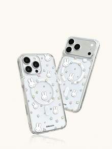 Miniso Custodia per telefono Miffy trasparente con ricarica magnetica senza fili, regalo per le vacanze, antiscivolo, antiurto, anti-impronte, serie Android Galaxy S22 S23 S24 S25 S26, Apple 17 17Air 17Pro 17ProMax 11 12 13 14 15 16Pro 16ProMax 14Plus 15Plus 16Plus 16Pro 16ProMax XR - Trasparente - Visualizzare 6