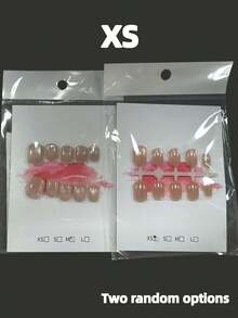10片裝可重複使用全覆蓋美甲貼片－簡約高級珍珠貓眼短甲型，適合女性通勤與休閒穿搭，簡約優雅設計，完美適合作為萬聖節穿戴式美甲指甲片 - 彩色 - 查看 7