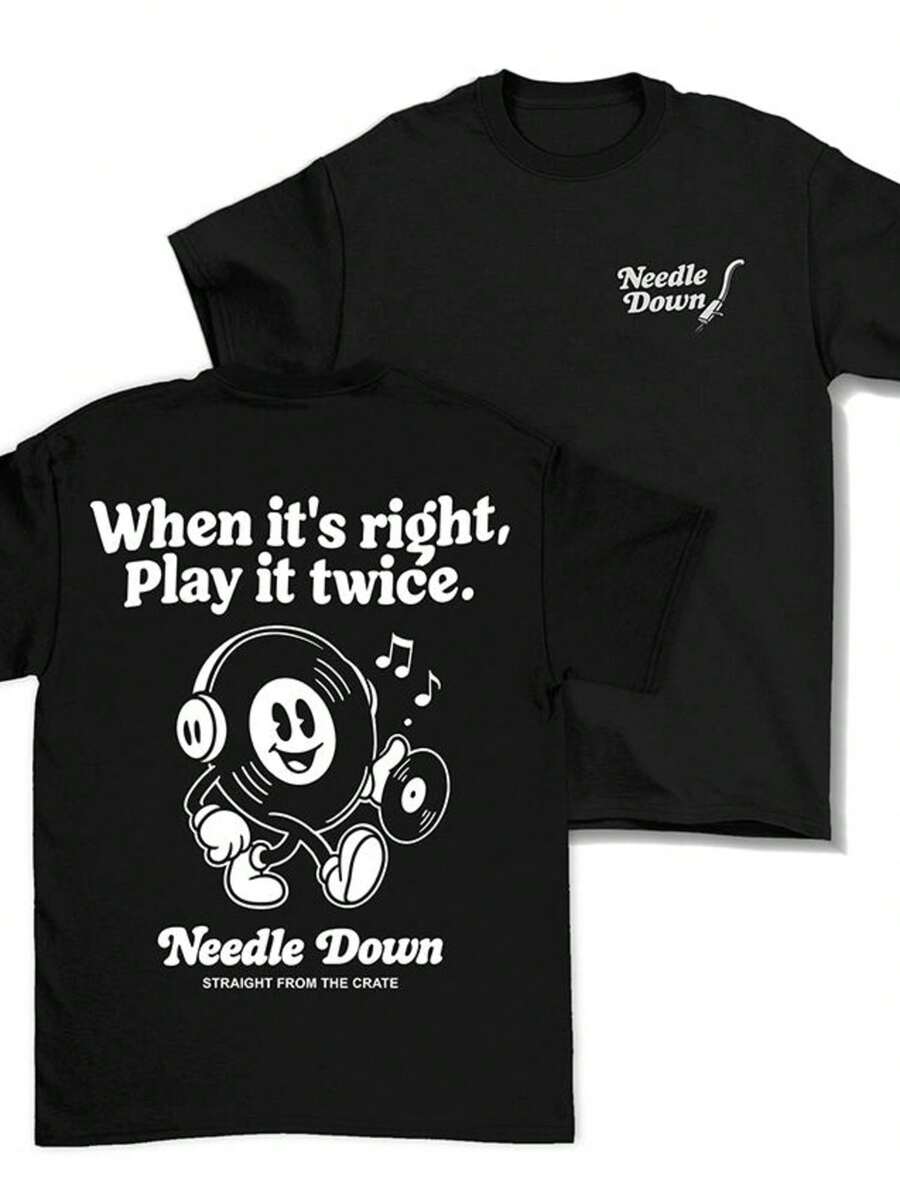 Men T-Shirts - 黑色 - 查看 1