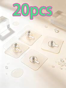 1-50pcs/Pack Strong Adhesive No-Drill Wall Hanging Hooks, Suitable For Wedding Photos, Invisible Screws, Waterproof Frames And Bathroom Hooks - Multicolor - View 12
