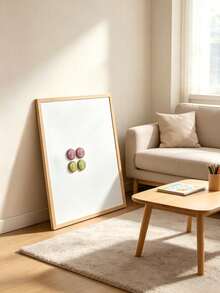 1 Piece Drawing Board With Simple And Versatile Log Wood Frame, Magnetic Design For Easy Storage, Wall-Mounted Installation To Save Space, For Household Note-Taking And Planning - A - View 3
