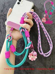 Paar Sonnenblumen Anhänger Handy Lanyard, 2-teiliges Set Handgelenkband kurz 2-in-1 Ring Handseil, doppelt verwendbares verstellbares geflochtenes Seil, geeignet für Outdoor Reisen, Wandern, Unisex Smartphone Armband, kurzes Seil Handyhalter, Smartphone Zubehör Schutzhülle Lanyard, Schlüsselanhänger - Verschiedenfarbig - Übersicht 12