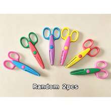 2/4/6pcs Lace Wavy Pattern Craft Scissors, Colorful Scissors Suitable For Office, Teenagers, Daily Cutting, Paper Craft, Multi-Functional Scissors, And Harmless To Hands, Round Tip Craft Shears - Multicolor - View 12