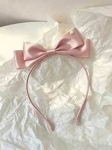 1pc Red 3D Bow Headband Hair Accessory, Suitable For Daily Makeup, Holiday And Party Wear - Multicolor 2 - View 6