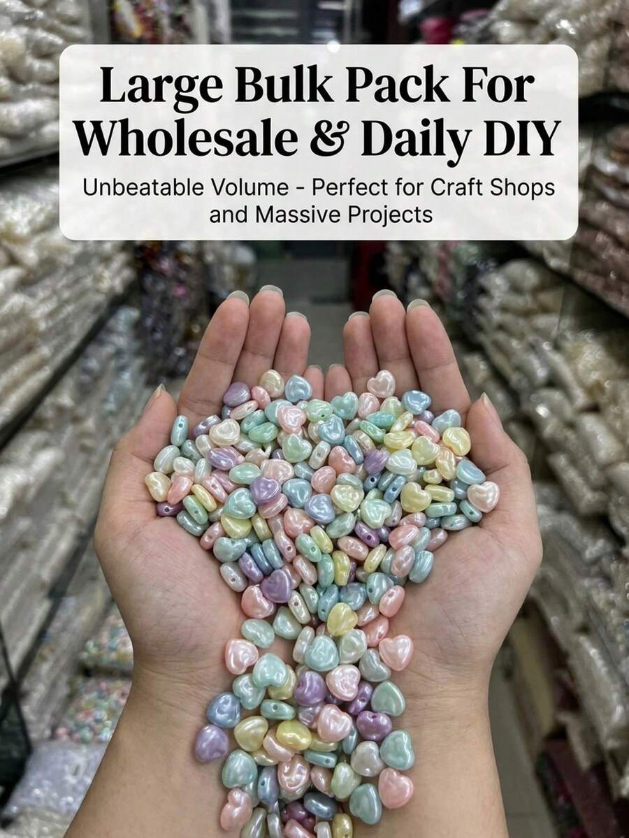 50pcs Fantasy Gold Heart Bracelet Decor Acrylic Faux Mother Of Pearl Pearl 14mm Baroque Heart Beads DIY Handmade Accessories Materials - Baroque Heart - View 1