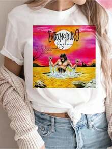 Extremoduro Tee Graphic Tee Female 2000s Anime Graphic Clothing - 白色 - 查看 1