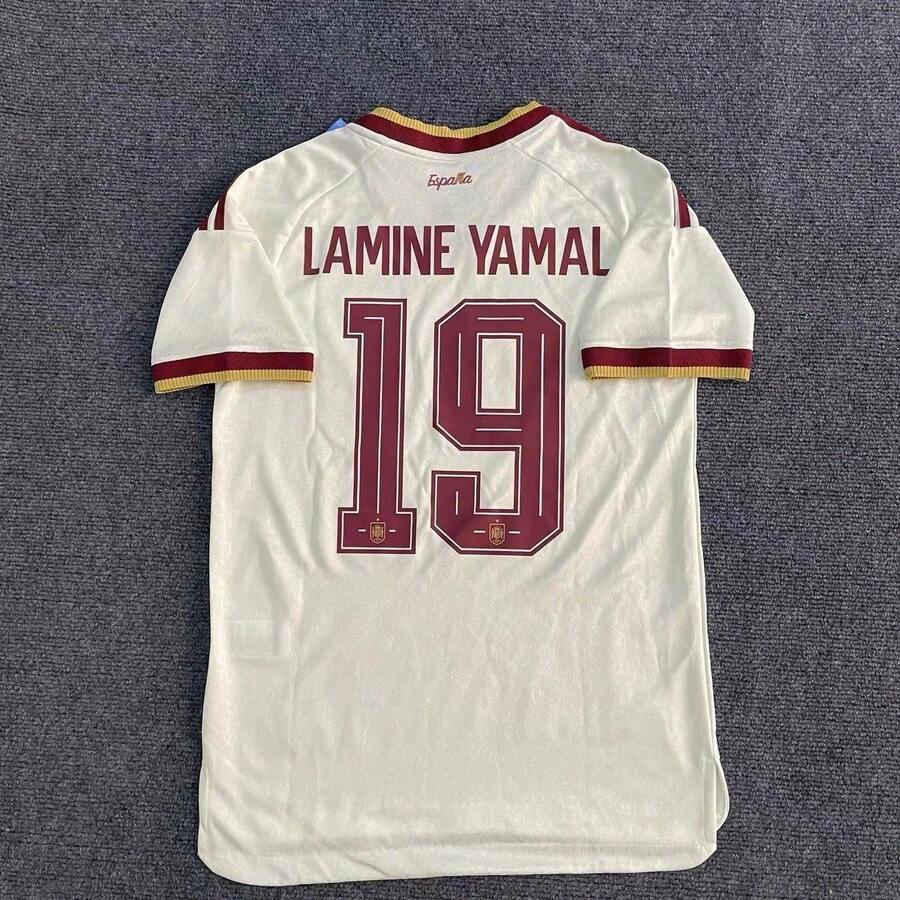 Camiseta de visitante de España 2026#Camiseta de fútbol 19 Yamal - Blanco - Ver 1