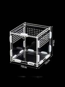 Reptile Transparent Breeding Box, Transparent Mini Terrarium Habitat With Ventilation Holes And Secure Feeding Door, Easy-To-Clean Breeding Box For Geckos, Spiders, Mantis, Beetles And Small Reptiles - Clear - View 11