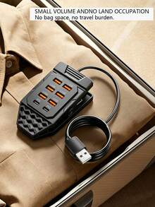 Adaptor Klip Multifungsi Portabel USB+Type-C Pengisian Cepat 66W, Mendukung Pengisian Cepat, Hub Pengisian Cepat 6 Port USB + 2 Port PD, Pengisian Daya Serentak untuk Berbagai Perangkat (Ponsel, Lampu, dan Lainnya), Hemat Ruang, Dapat Mengisi Daya dan Mentransfer Data Secara Bersamaan untuk Tablet/Komputer/Laptop/Smartphone - Satu ukuran cocok untuk semua. - View 6