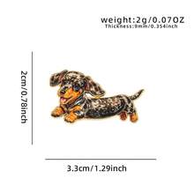 1pc Gold Outline Dachshund Enamel Pin, Multi Color Sausage Weiner Dog Puppy Lapel Pin, Metal Pin For Jackets Bags, Lovely Gift For Dog Lovers - Dachshund - View 11