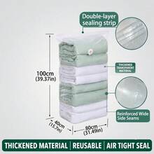 2件大號立方體真空收納袋，3D垂直省空間壓縮袋，無需抽氣泵，可節省80%空間，氣密密封袋，適用於衣物、床上用品、毛毯、衣櫥居家收納 - 查看 10