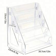 1pc 3/5 Tier Acrylic Display Stand With Transparent Shelves, Large Capacity Storage Rack For Anime Figures, Cards, Badges, Collectibles, Stable Design, Suitable For Desktop Or Exhibition Use, Transparent Acrylic Retail Display Rack - 1PC - View 3