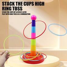 (Random Color) Colorful Plastic Sports Hoop Game Set, Suitable For Parties, Outdoor Play, Educational Games, Kindergarten Competitions, Booth Games, Christmas Gifts, Adult Games, Children's Party Gifts, Toys And Games, Kindergarten, Children's Toys, Christmas Game Parties, Games, Party Games, Children's Toys, Interactive Toys, Game Rooms, Sports Games, Toys, Drinking Games - 彩色 - 查看 4