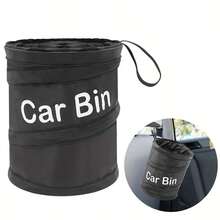 1pc Multi-Function Vehicle Waste Container, Oxford Cloth Storage Box Automotive Storage Bucket, Collapsible Trash Bin, Interior Car Additions For Easy Cleaning, And Odorless, Fashionable And Not Messy - Multicolor - View 2