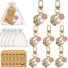 36pcs/12sets-12pcs/4sets Cherry Blossom & Moon Rabbit Keychain Set - Suitable For Backpack Charms, Wedding Bridesmaid Gifts, Birthday, Graduation, Back To School, Christmas, Thanksgiving Gifts And Holiday Party Favors - View 2