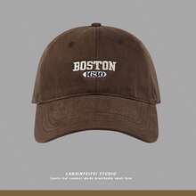 Unisex Letter Embroidered Baseball Cap, Face-Slimming Design, Student Couple Korean Style Versatile Baseball Cap, Outdoor Sun Protection Hat For Men - Multicolor - View 13