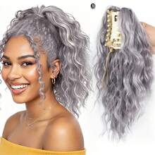 14 Inch Clip-In Ponytail Hair Extension, Curly Ponytail Hair Extension, Natural Lightweight Voluminous Synthetic Fiber Clip-In Ponytail For Women, Suitable For Daily Wear - Multicolor - View 9