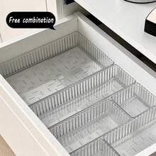 11pcs Drawer Organiser Set Clear Makeup Trays Plastic Desk Drawer Dividers Boxes - 11pcs - View 5