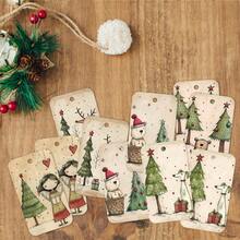 50pcs Cute Christmas Gift Tags With Jute Rope - Fun Holiday Design, Includes Bear, Reindeer, Christmas Tree, Angel And Dog, Paper Party Gift Tags, Suitable For Christmas Gifts, Gift Wrapping And DIY Crafts - A - View 6