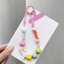 1PC Star Bead Phone Lanyard, Rainy Purple Square Phone Chain, Woven Phone Lanyard Short Style, Creative Camera Pendant, Women's CCD Hanging Chain, Premium Handmade Beaded Pendant, Anti-Drop Pendant, Versatile Chain Phone Lanyard, Free Clip (Photo Card Not Included) - Multicolor - View 10