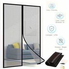 Black Magnetic Screen Door Curtain, Summer Mosquito And Insect Proof Mesh Door Curtain, Easy To Install - Black-edged Door Curtain - View 24