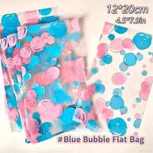 50pcs/Pack 12*20cm Transparent Polka Dot Flat Packaging Bags, High Transparency Waterproof Dustproof Scratch-Resistant Durable, Transparent Background With Blue-Pink And Yellow-Pink Bubble Polka Dot Print, Rectangular Flat Bags, Cute Cartoon Bubble Pattern Clear Printing, Small Card Gift Packaging Dustproof Packing Bags, Suitable For Idol Card Packing, Handmade Jewelry Packaging, Holiday Gift Wrapping, Daily Small Item Storage, All Seasons - View 6