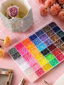 Approx. 33,600pcs 1 Box 42 Colors Rhinestone Nail Art Decoration, 3MM Resin Flat Back Rhinestones, Suitable For Nail Art Accessories, Clothing Hat Accessories, Eyewear Decoration And Other Fabric DIY Decorations - Multicolor - View 3