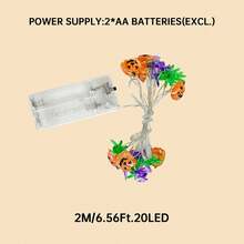 1件 20/30 LED 萬聖節燈串 純白色南瓜蝙蝠蜘蛛 LED 銅線燈 恐怖懸掛裝飾燈 適用於室內臥室窗戶餐桌戶外庭院門廊樹木陽台萬聖節派對裝飾 - 白色 - 查看 12