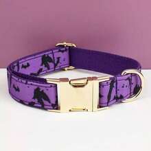 New Zinc Alloy Metal Buckle Halloween Bat Pattern Pet Dog Collar Purple/Orange Dog Collar Pet Supplies, Halloween New Year Holiday Gift - Multicolor - View 16