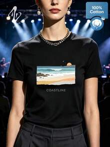 Women T-Shirts - 黑色 - 查看 1