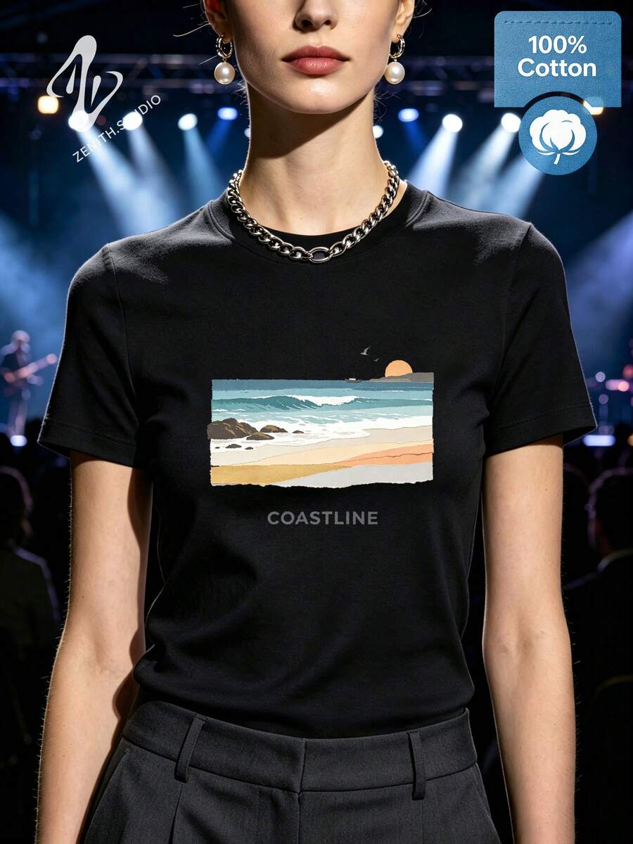 Women T-Shirts - 黑色 - 查看 1