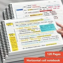 Bộ 5 món gồm 1 sổ lò xo + 4 bút, sổ B5 kẻ ngang 60 tờ 120 trang chất lượng cao, giấy dày trong suốt dễ xé, kẻ dòng kiểu đại học - Sổ tay - Xem 4