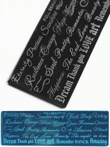 2pcs Romantic Lace & Cursive Word Nail Stamping Plate Vintage Elegant Lace Plaid With English Letter Nail Art Stamp Stencil Transfer Printing Templates For DIY Manicure Decoration Tools - Silver - View 8