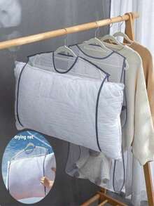 1/5pcs Polyester Pillow Drying Net, Foldable Pillow Drying Rack, Toy Laundry Drying Net Bag, Home Balcony Clothes Drying Rack (Hangers Not Included) - Multicolor - View 3