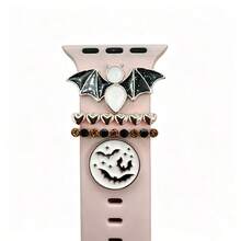 1 set decorazione Ognissanti con pipistrelli in diamante, cinturino decorativo per smartwatch con motivo a pipistrelli, adatto per cinturini di misura 38mm 40mm 41mm 42mm 44mm 45mm, confezione regalo speciale Ognissanti (escluso cinturino dell orologio) - Tagli Unica - Visualizzare 11