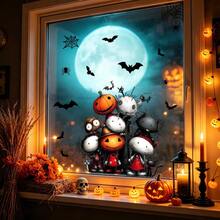 1pc Whimsical Voodoo Ghost Doll Window Film, Electrostatic Adsorption, Reusable, Suitable For Bedrooms, Shops, And Halloween Party Decorations. - Multicolor - View 3
