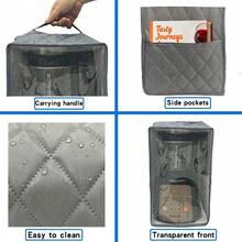 Blender Dust Cover, Thickened Protective Sleeve For Home Kitchen Appliance With Side Storage Pocket - Grey - View 5