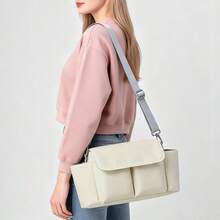 Multifunctional Mother & Baby Diaper Bag, Fashionable Stroller Bag, Solid Color Mom Storage Bag, Baby Bottle Bag - 2512-1 - View 2