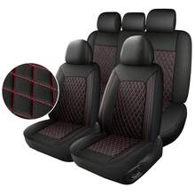 9件套單線鑽石壓紋汽車座椅套－通用5座，豪華壓紋風格座椅保護套，易安裝防滑汽車配件，適用於轎車、卡車、SUV - A - 查看 5