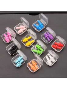 1/3/6/12 Pairs Waterproof Silicone Swimming Earplugs, Effective Noise Reduction, Random Color - Multicolor - View 12