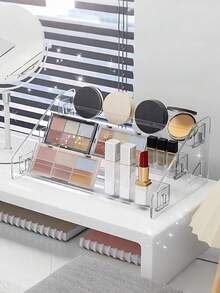 1pc Multi-Layer Transparent Nail Polish Display Rack, Home Daily Use Lipstick Cosmetics Nail Polish Storage Shelf, Plastic Storage Rack/Nail Salon Display Rack/Multi-Layer, Used For Storing Nail Polish, Lipstick, Tools And Other Items - Clear - View 6
