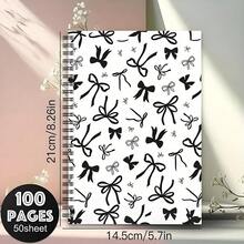 1pc Pink Bow Spiral Notebook - A5 Size, Classic Lined High-Quality Paper, College Ruled Design, Perfect Gift For Friends, Family, Siblings, Brothers And Students, Cute Spiral Notebook - Butterfly - View 12